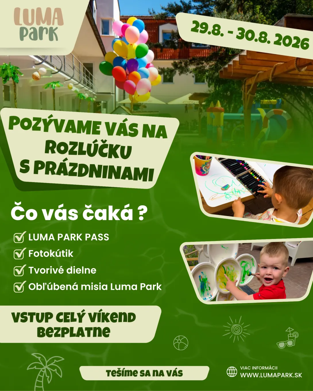 Rozlúčka s prázdninami v LUMA Parku